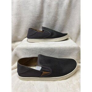 OLUKAI Womens Pehuea Loafers Sneakers Shoes Casual Slip On Comfort Gray 9 READ